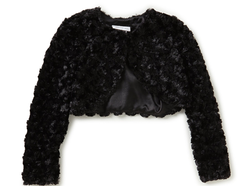 Black fluffy shrug clearance