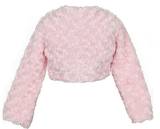 Faux Fur Bolero Cardigan Jacket Coat Shrug in Pink