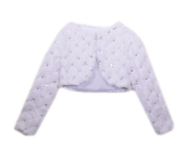 white faux fur coat jacket childs girls 