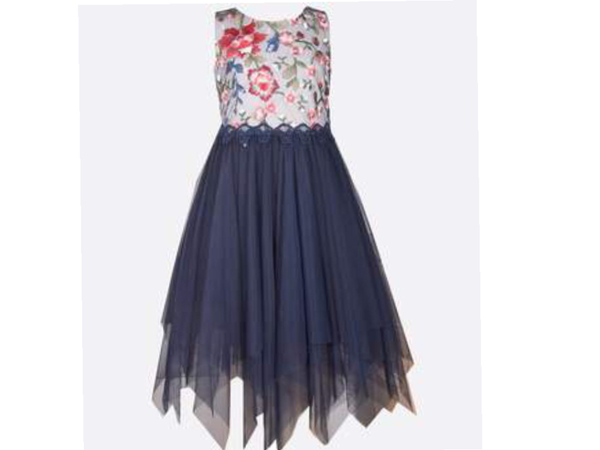 Jenny navy handkerchief tulle dress