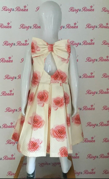 Lara rose print bow Summer dress