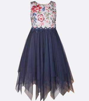 Jenny navy handkerchief tulle dress