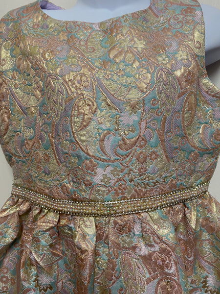 Juliet rose gold iridescent bow back dress