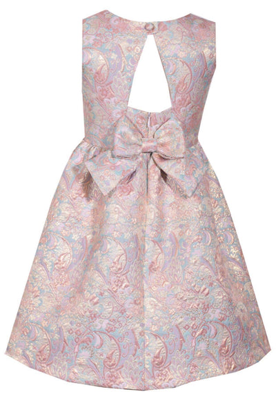 Juliet rose gold iridescent bow back dress