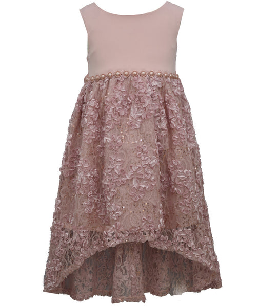 rose gold boush pink juniour bridesmaid dress